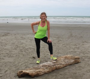 Donna Davidson after a run on the beach in New Zealand