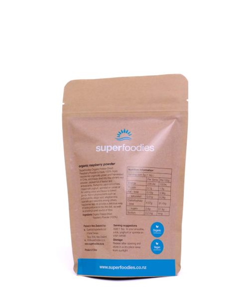 Organic Freeze Dried Raspberry Powder - source of phytonutrients