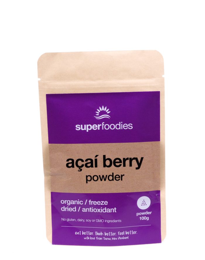 Organic Freeze Dried Acai Berry Powder - source of antioxidants anthocyanins