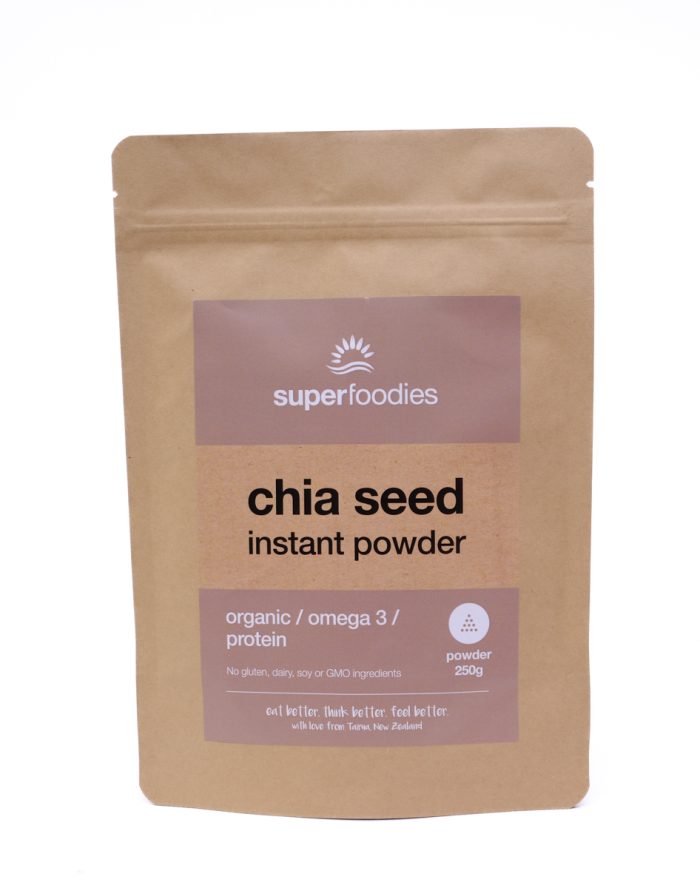 Organic Instant Chia Seed Powder - vegan source of protein and omega 3