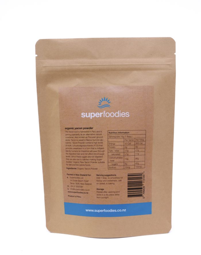 Organic Raw Yacon Powder - low Gi sugar alternative